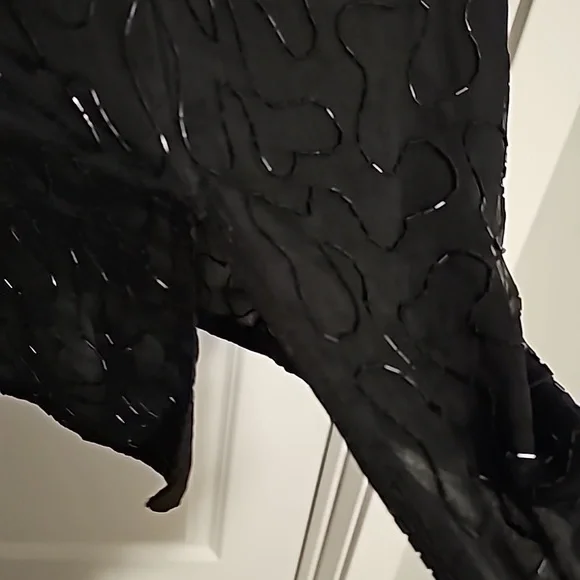 Laurence Kazar Womens Dress Vtg Sz S Beaded Black Silk Evening Zipper VG… - Picture 13 of 16